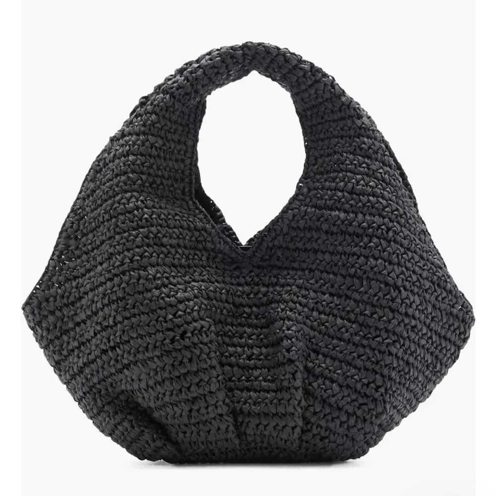 NWT Mango Black Woven Hobo Bag